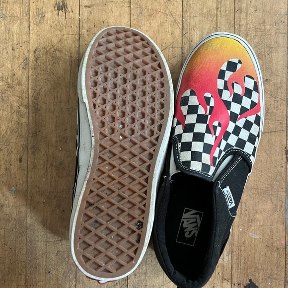 Checkerboard Vans with flames - Picture 2 of 2